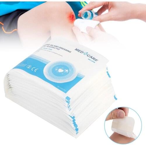 50Pcs / Pack Wound First Aid Self-Adhesive Dressing Paste Absorption Secretion Promote Wound Healing Medical Sterile Tape Supply