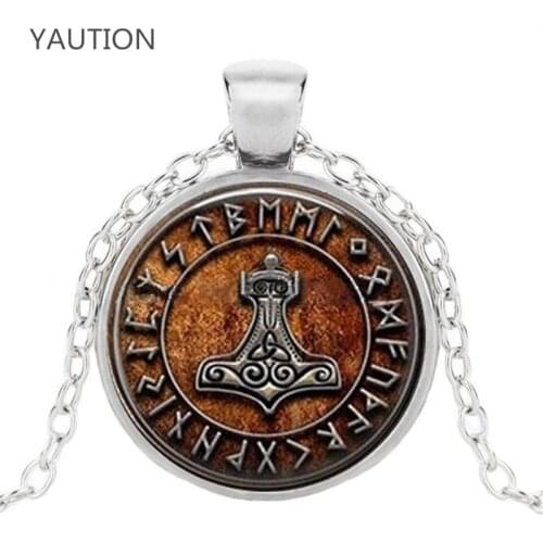 Fashion Movie Series Comics Thors Hammer Pendant Necklace The Dark World Norse Scandinavian Runic Necklace Viking Jewelry