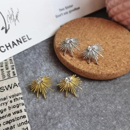 Fashion Fireworks Zircon Earring Earrings Earrings Korea and Europe Net Red Temperament Exaggerated Big Earrings Ear Stud Female