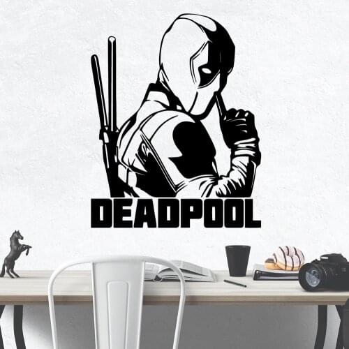 Cartoon deadpool Bedroom Wall Stickers Mirror Sticker For Bedroom Decoration Vinyl Art Decal adesivo de parede