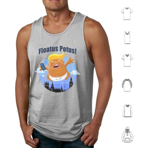 Trump Inflatable Baby Blimp Floating England Scotland Tank Tops Vest 100% Cotton Tump Balloon Trump