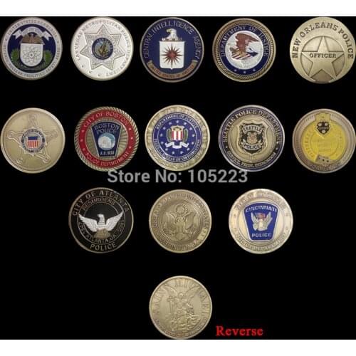 New Set of Saint michael 13pcs/lot St Michael challenge coin Zinc alloy plating bronze 40*3mm coin replica