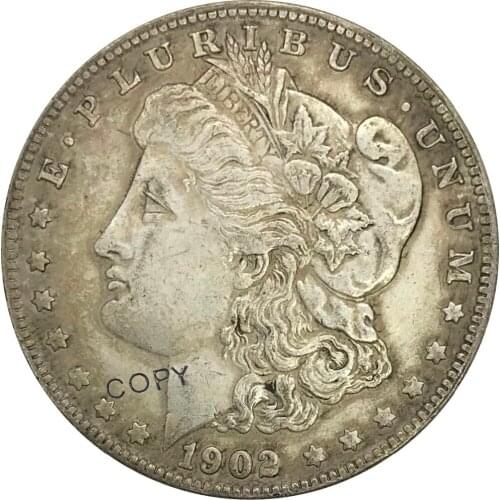 O 1902 United States Morgan 1 One Dollar Cupronickel Plated Silver Collectibles Copy Coin