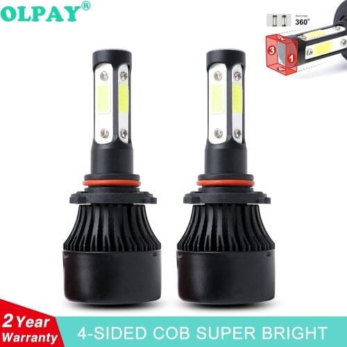 OLPAY 4 Side COB 80W 12000lm H7 LED H1 H4 H8 H11 9005 HB3 9006 HB4 Car LED Headlight Bulbs Auto Led Headlamp LED Light 12v 24v