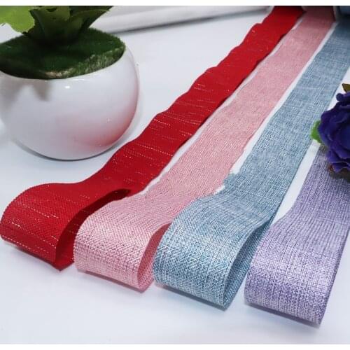 Wholesale 1" 1.5" 25 38mm Gold Silver Line Polyester Satin Ribbons Handmade Tape DIY Flower Brooch Hair Bow Accessories 50 Yards