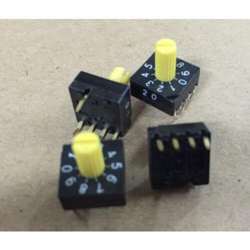 Rotary DIP switch 0-9 4: 1 with the handle pin positive code free shippping