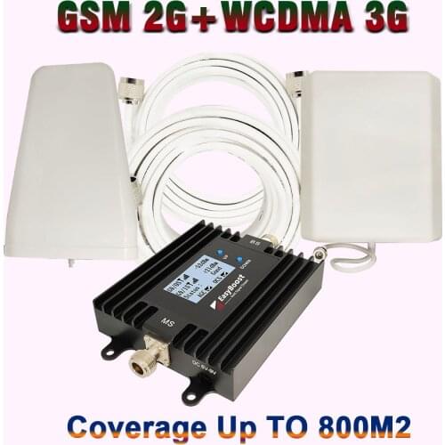 High Gain 900/2100mhz Dual Band Smart LCD Signal Booster For Voice And 3G With Full Kit