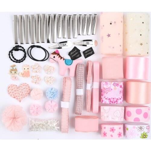 Silk Satin Ribbons Grosgrain Set Single Face Printed Organza Mesh DIY Handmade Hair Ornaments Accessories Craft Packing Material