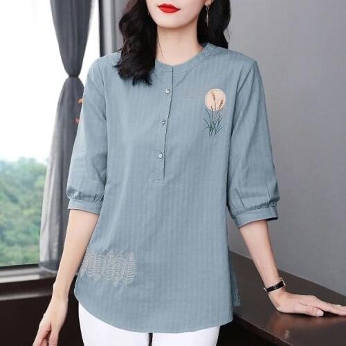 2021 New 100% Cotton O Neck T Shirt Woman Autumn Half Slevee Shirt Oversized Woman T-shirt Loose Plus Size Women Shirts