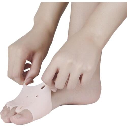 1Pair Silicone Comfortable Toe Braces 5-holes Hallux Valgus Straightener Orthodontic Foot Toe Braces For Foot Care Dropship