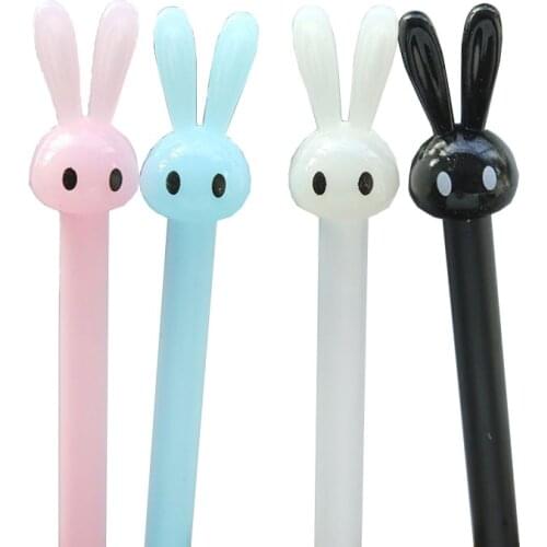 1pc Cute Gel Pen Long Ears Rabbit Bunny Pen 0.38mm Black Signature Pen Office School Supplies Student Kids Writing Stationery