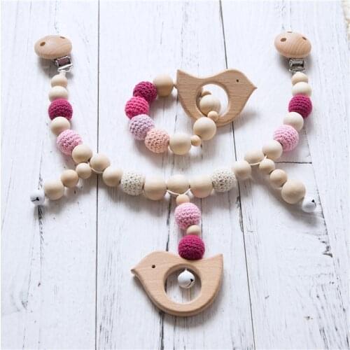 1pc Baby Toys Rattles Crib Mobiles Crochet Beads Bracelet Infant Bed Elephant Pendant Stroller Chain Hanging Bell Baby Products