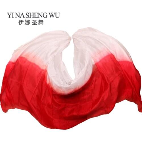 100% Silk Stage Performance Props 1pc Tie-dye Silk Veil Shawl Belly Dance Natural Silk Veil 250/270*114 cm Dance Props 2 Colors