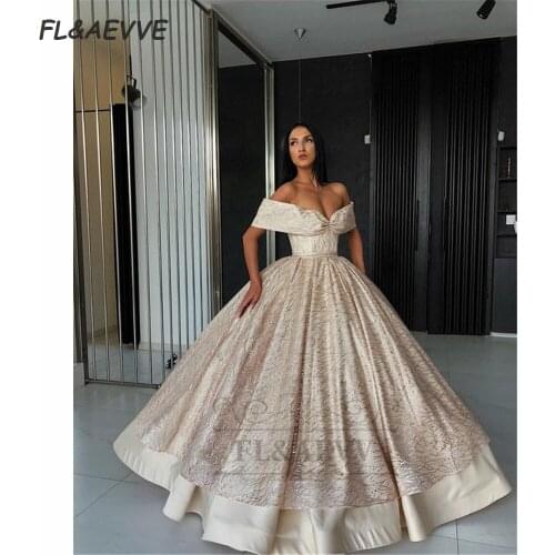 2021 Sequins Evening Dress Ball Gown Off-the-Shoulder Corset Floor Length Evening Prom Party Dresses