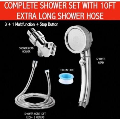 Bathroom Stainless Steel Shower Set Household Multifunctional 3 In 1 High Pressure Shower Head Hand Shower Complete Shower Set
