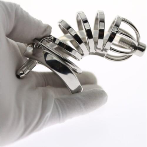 BDSM Armor Male Stainless Steel Chastity Device Belt cock Prison Metal Cock Cage Extreme Cock Lock Restraint Ring Sex Toy