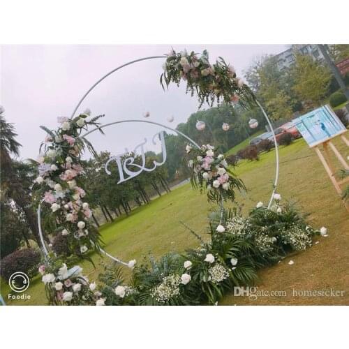 Large size Bridal Iron Round Ring Arches Frame Background Decoration Flower Door Wedding Props