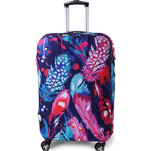 TRIPNUO Colored Feathers Thicker Luggages Protective Cover for 18-32 Inch Trolley Cases Waterproof Elastic Suitcases Covers