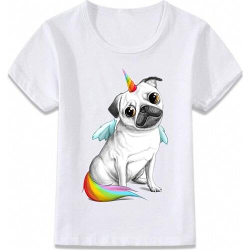 Kids T Shirt Unicorn Cat And Pug Children T-shirt Boys And Girls Toddler Tee Big Brother/Sister Funny Clothes For Baby Boys Girl