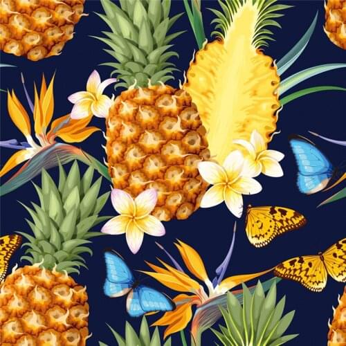 Spandex stretch swimsuit fabric pineapple printed fabric fresh fruit dress fabric clothes shirt patchwork LL2