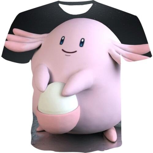 2021 Summer 3D T Shirt Men Clothing Boy Kid Short Sleeve Polyester Anime Lovely Cartoon3 D T Shirts Pokemon Customize 100/6XL