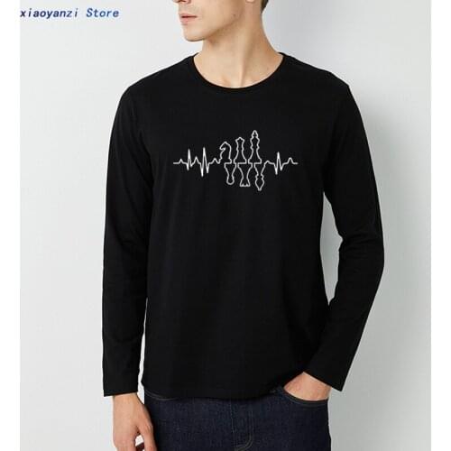 Heartbeat Chess T shirt Horse Car Hot Design Crew Neck Soft Breathable printed T-shirt long sleeve 100% Cotton t shirts