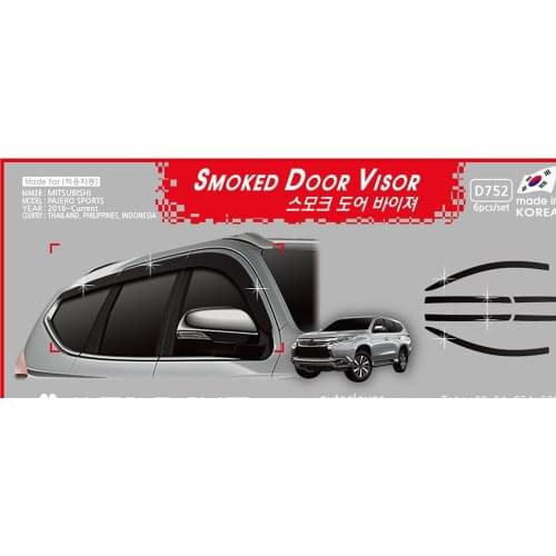 Chrome door visor side window deflector shade sun rain shield silver trips eaves for Mitsubishi Pajero