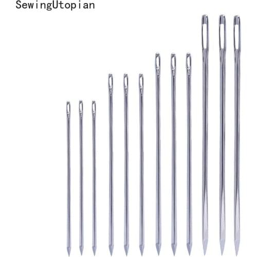 8PCS 4.4/5.2/5.8/7.0cm Handmade Leather Stitching Sewing Needle Stainless Steel Needle Sofa Needle Leather DIY Craft Tools