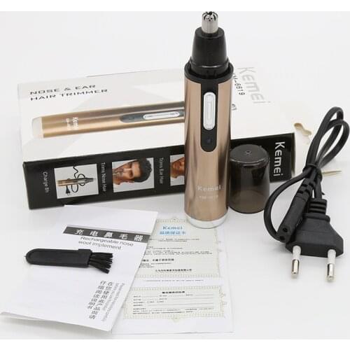 KEMEI KM-6619 Nose Shaving Cleaner Modern Design Portable Safely Rechargeable Personal Nose&Ear Hair Removal Trimmer Home Travel