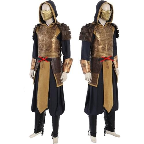 Movie MK 3 Domination Suit Cosplay Costume Scorpion Battle Outfit Halloween Party Clothing Full Set With Accessories