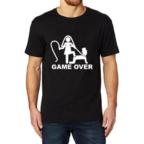 Lyprerazy Mens engagement wedding Funny Game over Printed T-Shirt