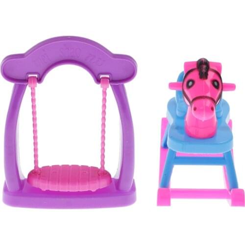 Mini Baby Room Swing Rocking Horse Kids Pretend Play Toys for Dolls