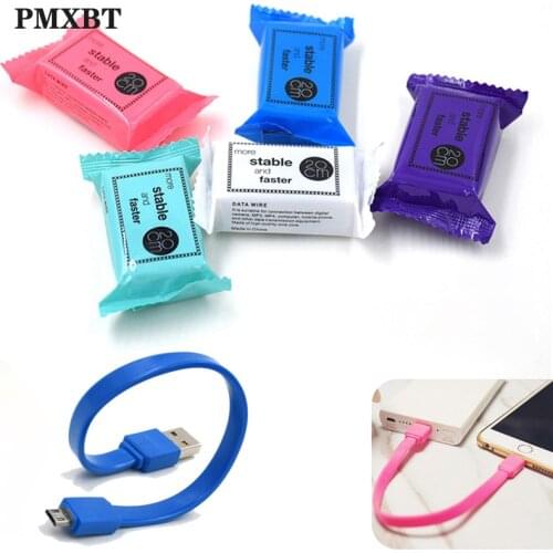 Mini Short USB Charger Cable 20cm Flat Candy Color Style Charging Data Cable For Mobile Phone Micro USB Type C Android USBC Cord