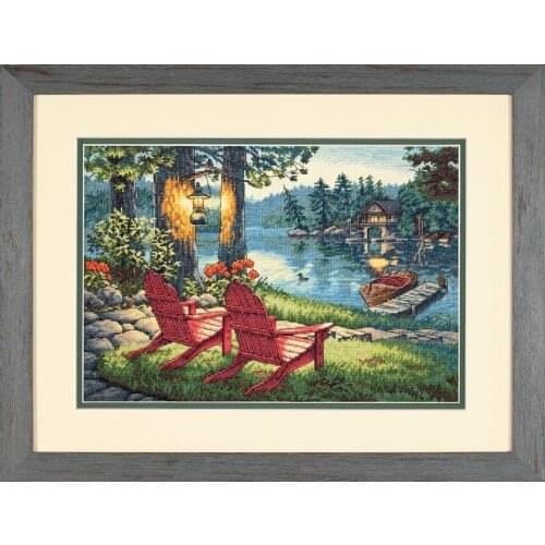 High quality 14ct Counted Cross Stitch kits, Twilights Calm lake house European lanscape embroidered set for needlework sewing