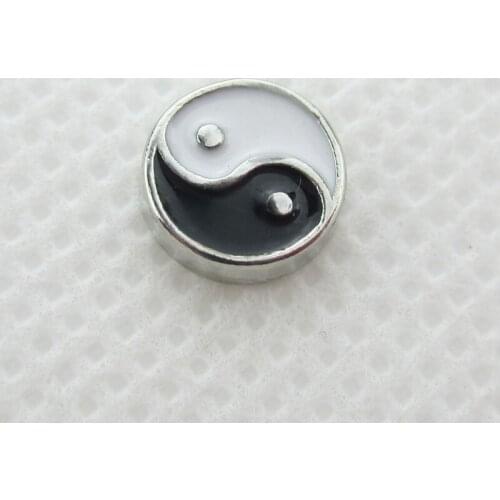 New Arrival 20pcs/lot Tai Ji Ba Gua Floating Charms Living Glass Memory Lockets Pendants DIY Jewelry Accessories Charm