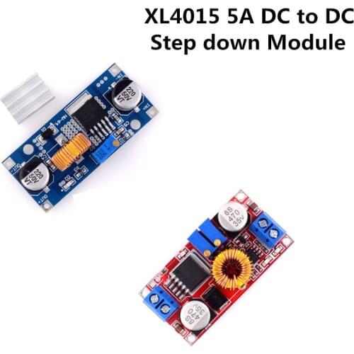 5A XL4015 DC-DC 4-38V to 1.25-36V 24V 12V 9V 5V Step Down Adjustable Power Supply Module LED Lithium Charger With Heat Sink