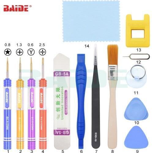 Professional 14 In 1 Cell Phones Opening Pry Repair Tool Kits Smartphone Screwdrivers Tool Set For IPhone Samsung 50pcs/lot