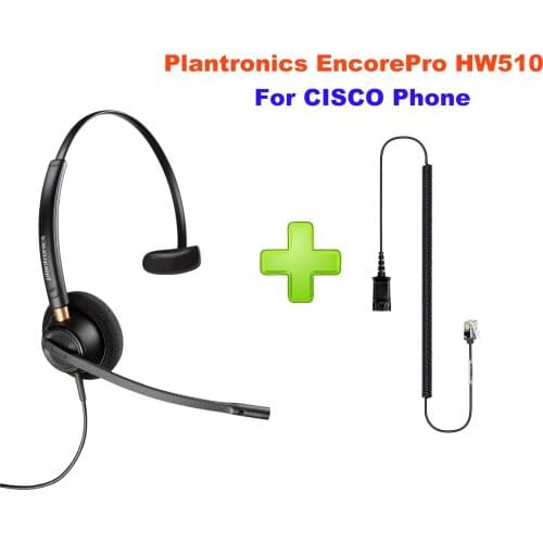 Plantronics EncorePro HW510 89433-01 Wired Headset, with Noise-Canceling Microphone Only for Cisco IP Phones