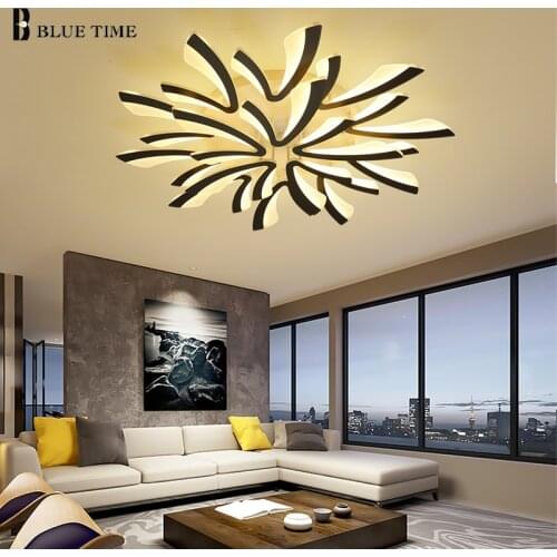 LED Modern Ceiling Lamp For Living Dining Study Room Bedroom Indoor Loft Decoration Home Lighting Lustre Black White Nordic Lamp