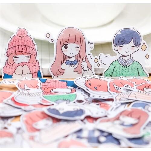 Stickers 20PCS Cute anime Lovers girl team hand stickers refrigerator suitcase skateboard mobile phone stickers diy waterproof