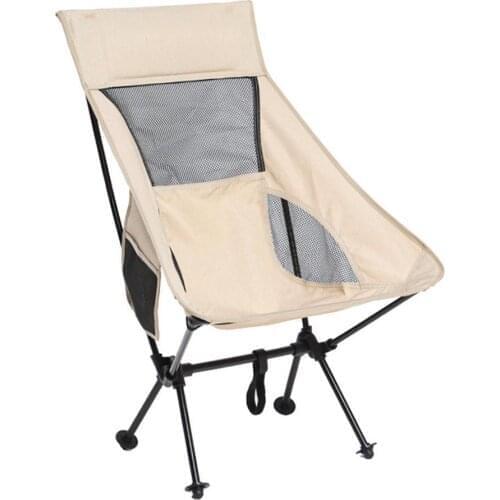 Ultralight Portable Folding Moon Chair with Carry Bag 150kg Capacity Waterproof Cloth Aluminum Bracket Camping Chairs Outdoor