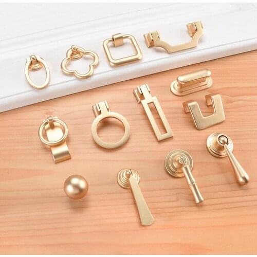 Vintage Gold Cabinet Pulls Zinc Alloy European Furniture Handle Kitchen Cupboard Handle Drawer Knobs Hardware
