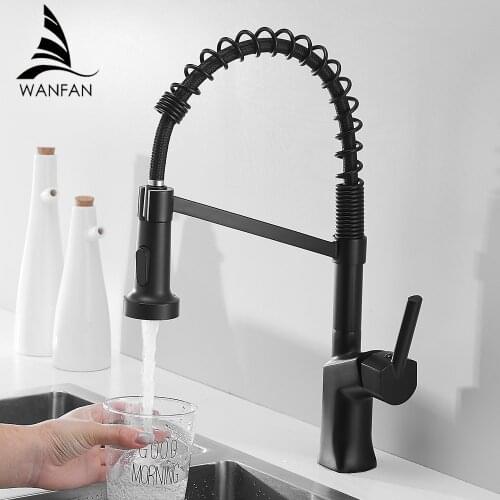 WANFAN Black Kitchen Faucets