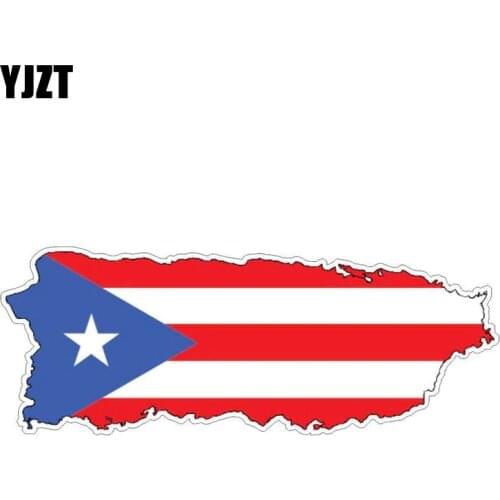 YJZT 16CM*6CM Puerto Rico Porto Flag Map Car Sticker Motorcycle Decal Accessories 6-0833