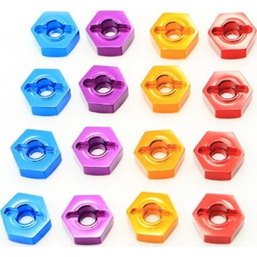 1/10 RC Car Tamiya Hex Nuts Drive Hubs Blue Metal Wheel with Pins Screws 12mm