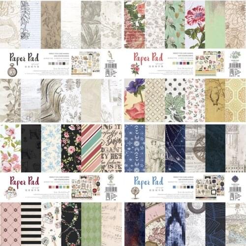 12 Inch Background Paper Junkjournal Hand Account Material 160G Album Background Jam Paper Bag Retro Series Scrapbook Crafts