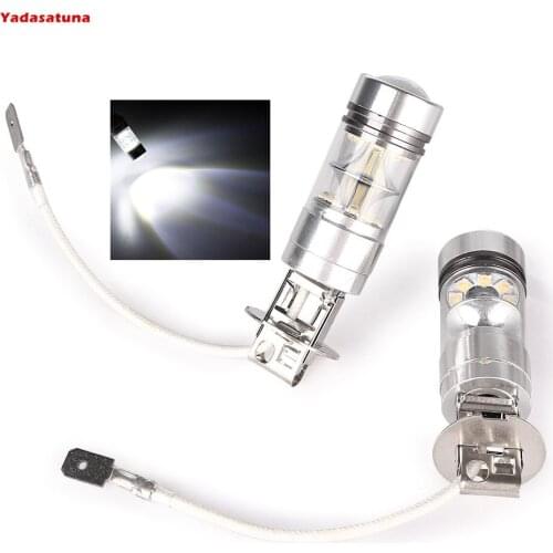 2Pcs 55W H3 PK22S H1 White 1000LM White LED Car Auto DRL Parking Driving Running Lamp Fog Light Head Lamp DRL Daylight