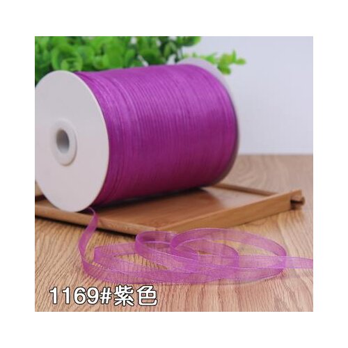 6mm Purple Organza Ribbon Wedding Party Christmas Festive Decoration Gift Ribbons DIY Sewing Garment Accessories 10 meters
