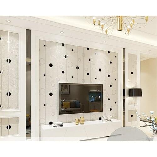 Beibehang 2019 Modern minimalist line circle nonwoven wallpaper 3D embossed stereo classic TV background wall papers home decor