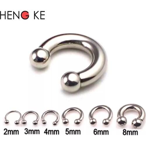Big Size Steel Horseshoe 316L Surgical Steel Hiphop Rock Rings BCR Eyebrow Tragus Nipple Ring Bar CBR Lips Body Piercing 30PCS